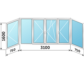 Окно на лоджию NEWTEC SY 50 4600x1600