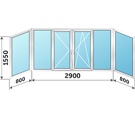 Окно на балкон Veka Euroline 4500x1550