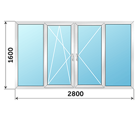 Окно на лоджию Provedal C-640 2800x1600