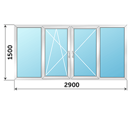 Окно на лоджию Veka Euroline 2900x1500