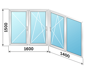 Окно на балкон Rehau Thermo 3000x1500