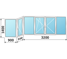 Окно на лоджию Rehau Grazio 4600x1400