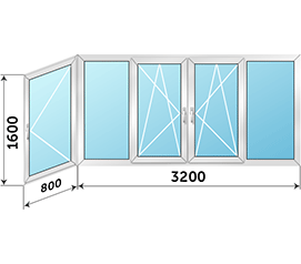 Окно на лоджию Rehau Grazio 4000x1600