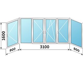Окно на лоджию Veka Euroline 4700x1600