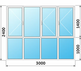 Остекление Provedal 3000x2400 панорамное