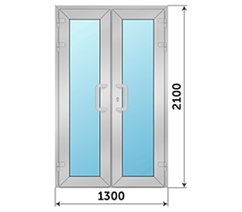 Двухстворчатая дверь остекленная Krauss 1300x2100