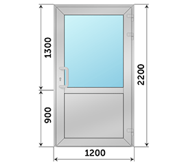 Одностворчатая дверь со стеклом Krauss 1200x2200