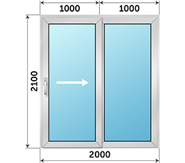 Полуторная дверь остекленная Krauss 2000x2100