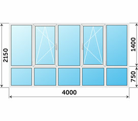 Панорамное окно Provedal 4000x2150