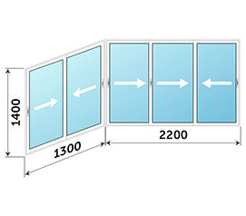 Балконное окно Krauss 3500x1400