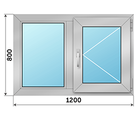 Двухстворчатое окно Provedal 1200x800