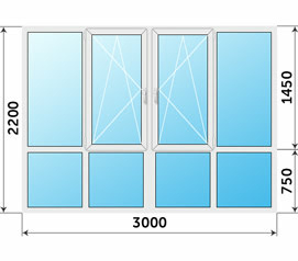 Окно Проведал 3000x2200 панорамное