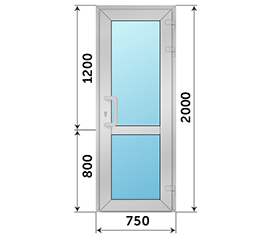 Одностворчатая дверь остекленная Krauss 750x2000
